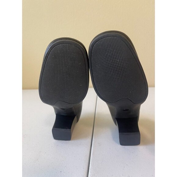 Strictly Comfort Womens Classic Pump Shoes Black Block Heels Leather 7 M - Picture 9 of 15